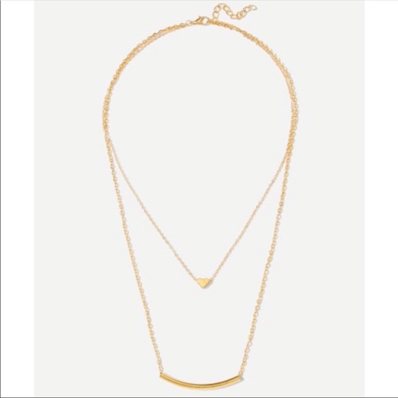 Heart layered Bar necklace - Picture 2 of 2